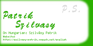patrik szilvasy business card