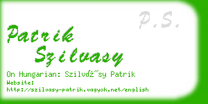 patrik szilvasy business card